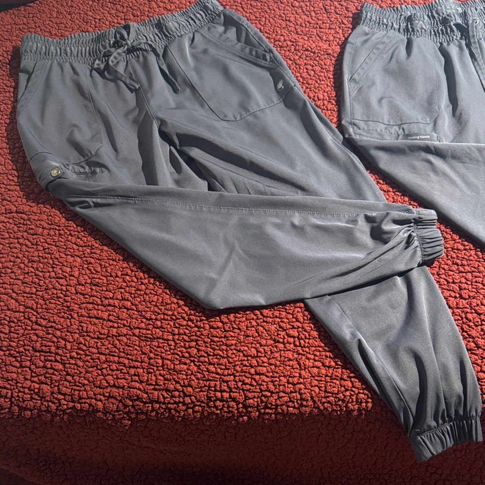 Healing Hands Gray Scrub Pants x2